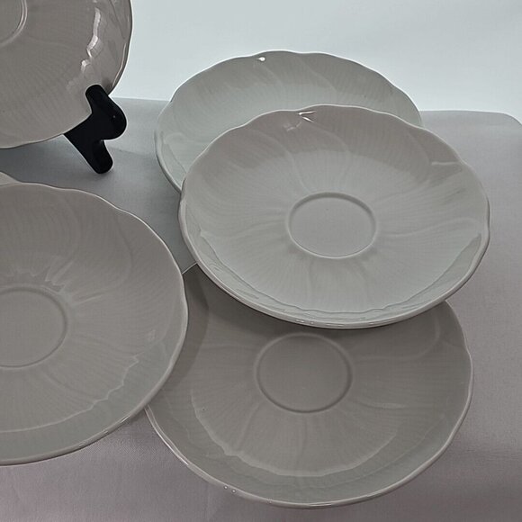 Mikasa Spring Magnolia Saucer Plates 6" white set/6 dessert farmhouse cottage - Picture 5 of 9